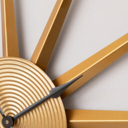 Melody Maison Gold Metal Starburst Detail Wall Clock - 60Cm X 60Cm - thumbnail 4