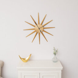 Melody Maison Gold Metal Starburst Detail Wall Clock - 60Cm X 60Cm - thumbnail 6