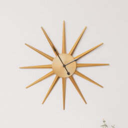 Melody Maison Gold Metal Starburst Detail Wall Clock - 60Cm X 60Cm - thumbnail 2