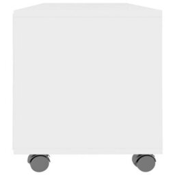 Berkfield Tv Cabinet With Castors White 90X35X35 Cm Engineered Wood - thumbnail 5