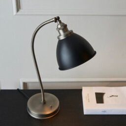 Luminosa Lighting Luminosa Franklin Task Table Lamp, Aged Pewter Plate, Matt Black Paint - thumbnail 5