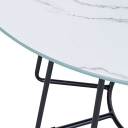 Beliani Coffee Table Bernie Tempered Glass White Marble - thumbnail 4