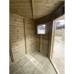 Marlborough - 7 X 7 Corner Pressure Treated Wooden Workshop / Garden Shed + Windows + Lock (7' X 7' / 7Ft X 7Ft) (7X7) - thumbnail 4