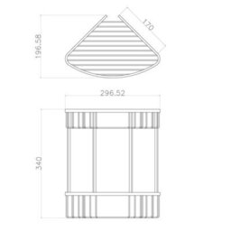 Plum&clay Solid Brass Double Tier Corner Chrome Shower Basket - thumbnail 4
