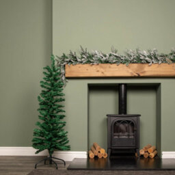 Samuel Alexander 4Ft (1.2M) Green Artificial Pencil Christmas Tree With Green Metal Stand And 168 Tips - thumbnail 8