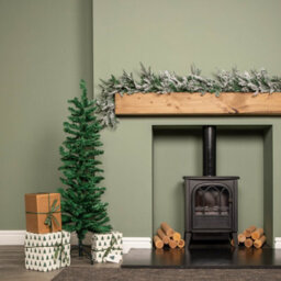 Samuel Alexander 4Ft (1.2M) Green Artificial Pencil Christmas Tree With Green Metal Stand And 168 Tips - thumbnail 2