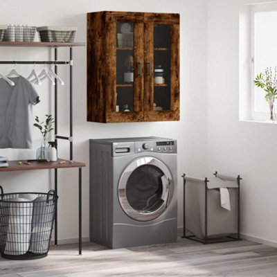 Berkfield Wall Mounted Cabinet Smoked Oak 69.5X34X90 Cm - image 1