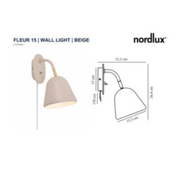 Nordlux Fleur Metal Wall Light  Brown,plug In Or Mains - thumbnail 6