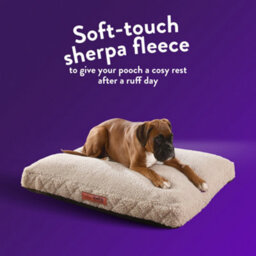 Slumberdown Paws For Slumber Sherpa Pet Bed Cover, Biscuit, Medium - thumbnail 2