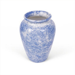 Verano Spanish Ceramics Burbujas Blue & White Ceramic Home Décor Small Vase 24X16X10Cm - thumbnail 3