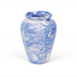 Verano Spanish Ceramics Burbujas Blue & White Ceramic Home Décor Small Vase 24X16X10Cm - thumbnail 2