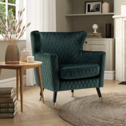 Velvet Bottle Green Alessia Accent Chair - thumbnail 1