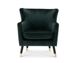 Velvet Bottle Green Alessia Accent Chair - thumbnail 3