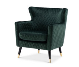 Velvet Bottle Green Alessia Accent Chair - thumbnail 2