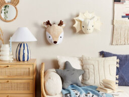 Beliani Kids Wall Decor Dinosaur Rexx Cotton 29 Cm Light Beige - thumbnail 2
