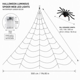 Halloween Luminous Spider Web Led Lights - Waterproof Garden Decor - thumbnail 3