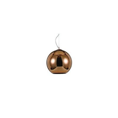 Ideal Lux Nemo 1 Light Medium Dome Ceiling Pendant Copper, E27