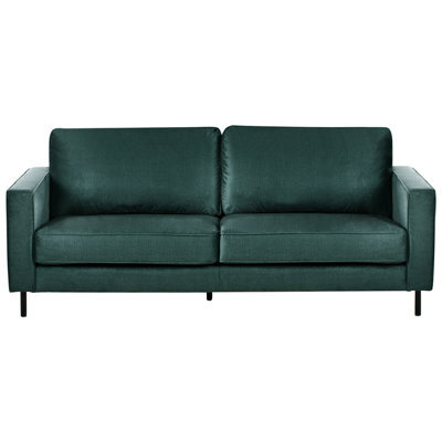 Beliani Sofa 3 Seater Savalen Velvet Dark Green - image 1