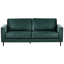 Beliani Sofa 3 Seater Savalen Velvet Dark Green - thumbnail 1
