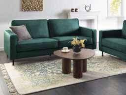 Beliani Sofa 3 Seater Savalen Velvet Dark Green - thumbnail 2