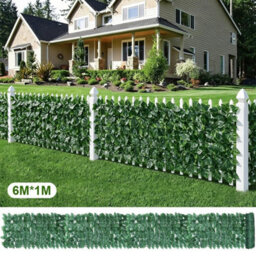 1X Artificial Mat 600X100Cm Plant Artificial Mat Hedge Ivy Leaf Garden Fence Roll Privacy Wall Cover - thumbnail 1