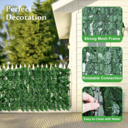 1X Artificial Mat 600X100Cm Plant Artificial Mat Hedge Ivy Leaf Garden Fence Roll Privacy Wall Cover - thumbnail 5