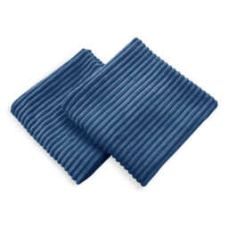 "Deconovo Set Of 2 Super Soft Corduroy Cushion Covers Dark Blue 22""x22""" - thumbnail 2