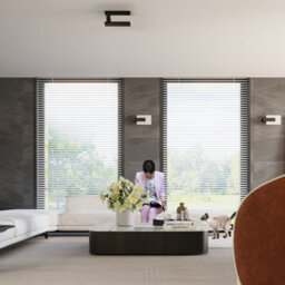 Luminosa Lighting Luminosa Lappo Flush Ceiling Light Wenge - thumbnail 7