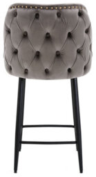 Lamboro Mayfair Velvet Kitchen Bar Stool, Extra Padded Seat, Black Legs & Footrest, Home Bar & Breakfast Barstool, Charcoal Grey - thumbnail 5