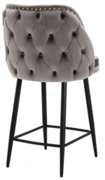 Lamboro Mayfair Velvet Kitchen Bar Stool, Extra Padded Seat, Black Legs & Footrest, Home Bar & Breakfast Barstool, Charcoal Grey - thumbnail 8