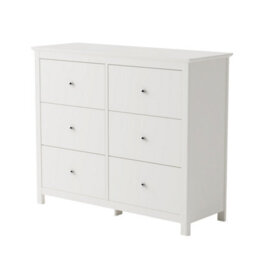 Core Products Nairn White 3+3 Drawer Double-Wide Chest Of Drawers - Solid Wood Bedroom Storage 89.8 X 110 X 40Cm - thumbnail 4