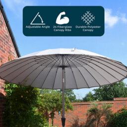 Jack Stonehouse Shanghai Parasol Umbrella 280Cm Canopy Picnic Pool Outdoor Shade Full Tilt And Crank Adjustable - thumbnail 2