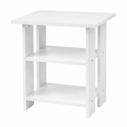 Wooden Bedside End Table With 3 Tier Shelf Coffee Tea Nightstand Laptop Table - thumbnail 1