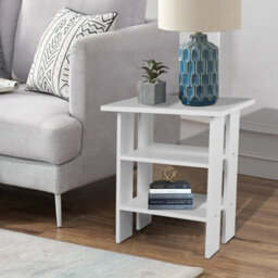 Wooden Bedside End Table With 3 Tier Shelf Coffee Tea Nightstand Laptop Table - thumbnail 5