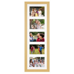 AK Frames 26X8 Mustard Yellow Modern Multi Photo Frame With White Mount - Holds 5 Apertures (5X) 6X4 Photos - thumbnail 1