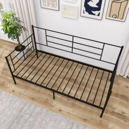 Single Platform Bed W/ Metal Slat Support For Living Room No Box Spring Needed - thumbnail 6