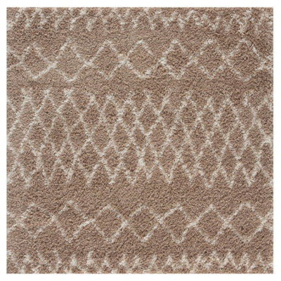 The Rugs Moroccan Shaggy Rugs And Runners Soft Fluffy Tribal Design High Pile Beige And Ivory Living Room Kitchen Hallway 920 - image 1