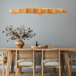 Luminosa Lighting Elstead Horizon 140Cm Bar Pendant Ceiling Light Teak - thumbnail 2