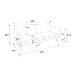Novogratz Regal 3-Seater Sofa Bed In Fabric Blue - thumbnail 5