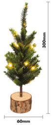 Netagon St Helens Home And Garden Battery Operated Wooden Effect Mini Christmas Tree With Lights - thumbnail 2