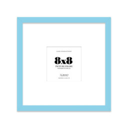 "8X8"" Light Blue Picture Frame - 8X8"" Square Frame With 5X5"" Mount For 8X8""/5X5"" Pictures Moderrn Style Thin Edge, 1 Pack" - thumbnail 1