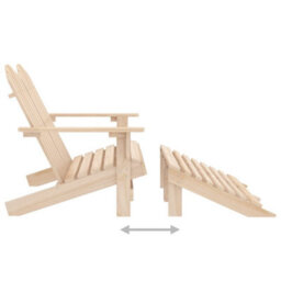 Walplus 2-Seater Garden Adirondack Chair & Ottoman Fir Wood - thumbnail 5