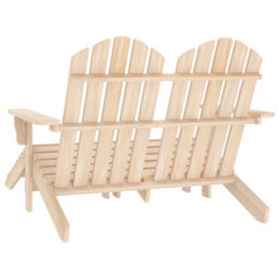 Walplus 2-Seater Garden Adirondack Chair & Ottoman Fir Wood - thumbnail 4