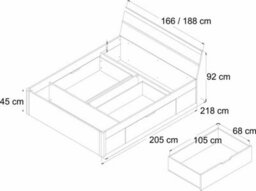 Arte Beta Divan Bed 180Cm In Oak San Remo - Luxurious Eu Super King Size With Ample Storage - thumbnail 3