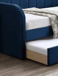 Save On Goods UK Blue Day Bed,sofabed,guest Trundle Fabric Upholstered Velour, Bed Frame - thumbnail 3