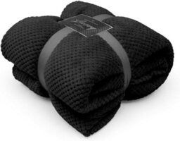Gc Gaveno Cavailia Fluffy Pop Throw 150X200Cm Black Lightweight Honeycomb Blanket For Bed Settee Throws For Sofas Couch Chair - thumbnail 1