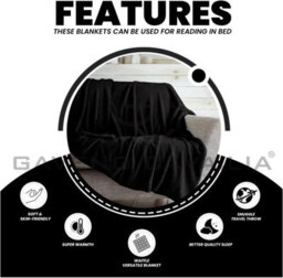 Gc Gaveno Cavailia Fluffy Pop Throw 150X200Cm Black Lightweight Honeycomb Blanket For Bed Settee Throws For Sofas Couch Chair - thumbnail 3
