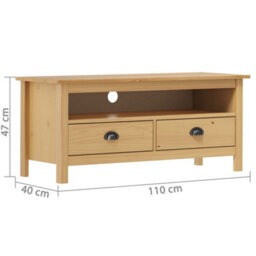 Berkfield Rustic Tv Cabinet Hill Range Honey Brown 110X40X47 Cm Solid Pine Wood - thumbnail 4