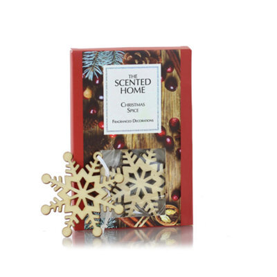 Ashleigh & Burwood Fragranced Wooden Snowflake Hanging Decorations - Christmas Spice - image 1