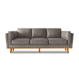 Valencia Artisan Leather Three Seats Sofa Light Grey Nappa 11000 Top Grain Leather Alder Wood Legs And Frame - thumbnail 6